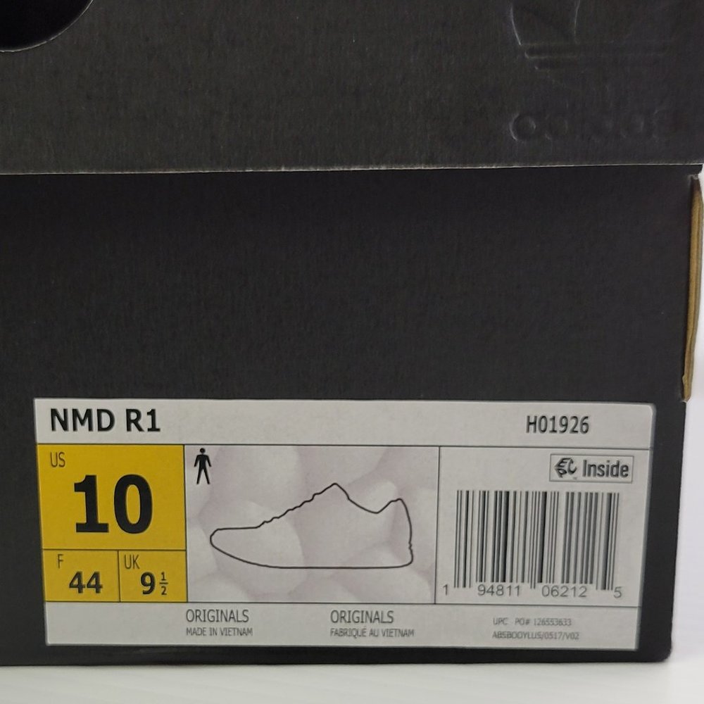 Adidas NMD R1 Originals - Red Japanese Side Print - Black White 2020 Men Size 10 - Picture 2 of 13